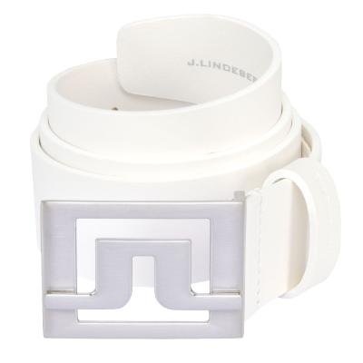 J Lindeberg Slater 40 White Leather Belt