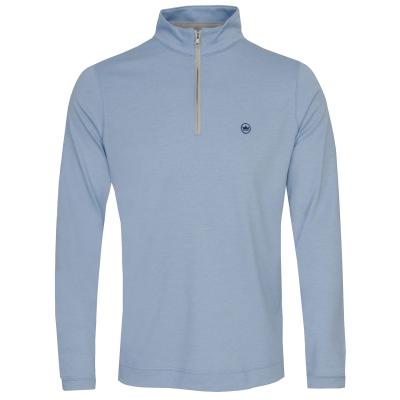 Peter Millar Albatross Cotton-Blend Pique Zip Neck Sweater