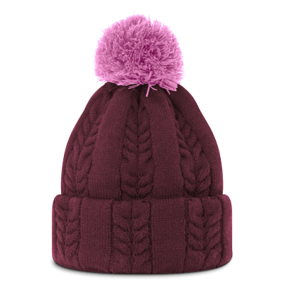FootJoy Ladies Cable Knit Winter Bobble Hat
