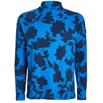 G/FORE Tonal Floral Luxe Zip Neck Sweater