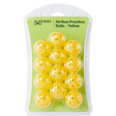 Northern Golf Airflow Practice Golf Balls Yellow Pack of 12