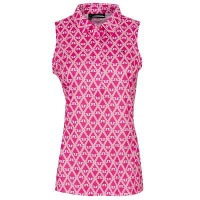 J Lindeberg Dena Print Sleeveless Ladies Polo Shirt