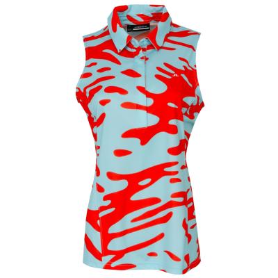 J Lindeberg Dena Print Sleeveless Ladies Polo Shirt