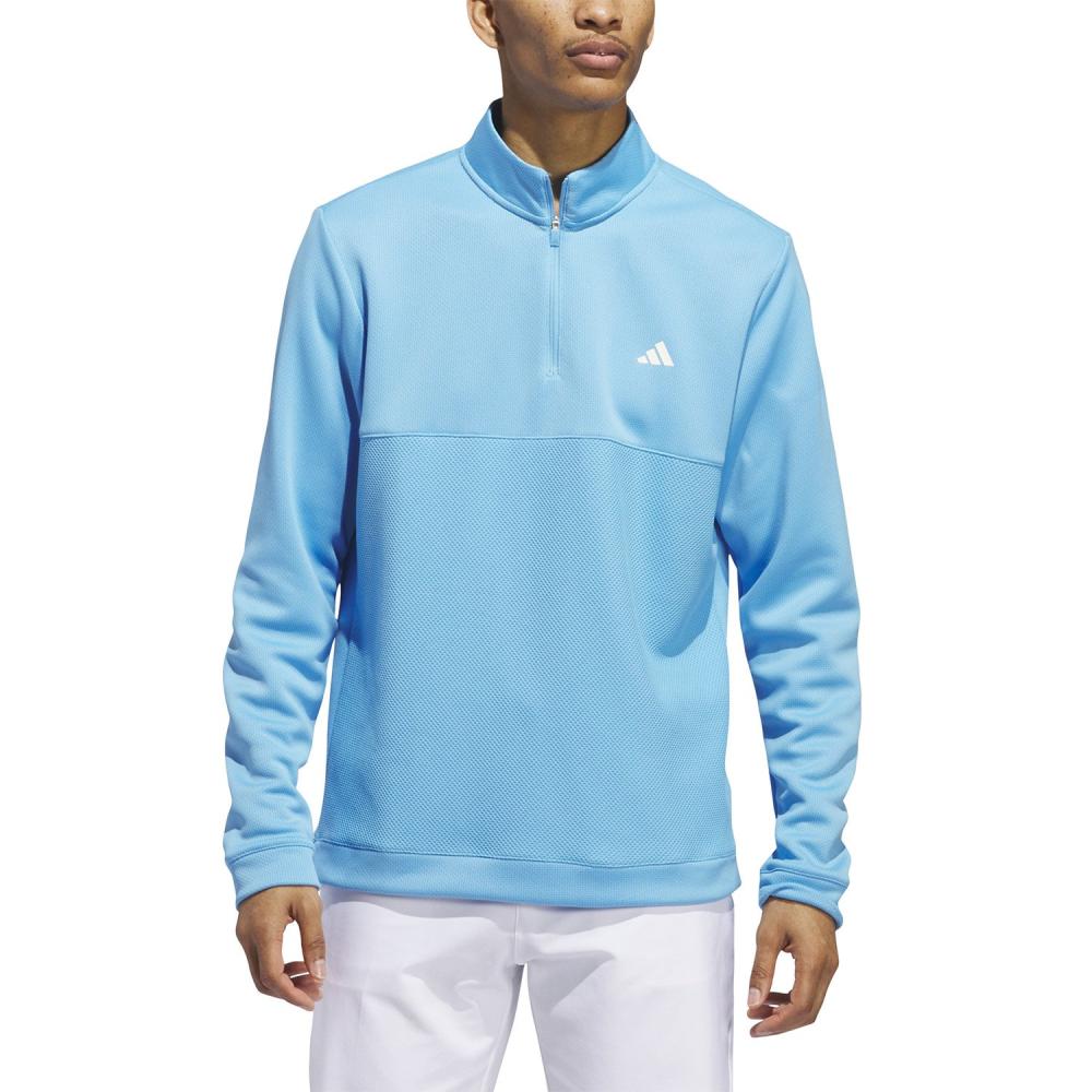 Adidas (XL) Golf Blue Long Sleeve 1/2 newest Zip Mock Neck Pullover Sweater