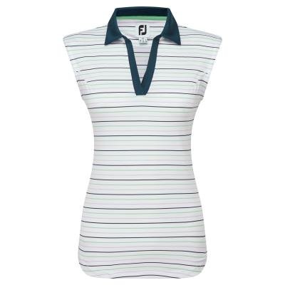 FootJoy Striped Sleeveless Ladies Golf Polo Shirt