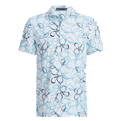 G/FORE Watercolour Floral Tech Pique Golf Polo Shirt