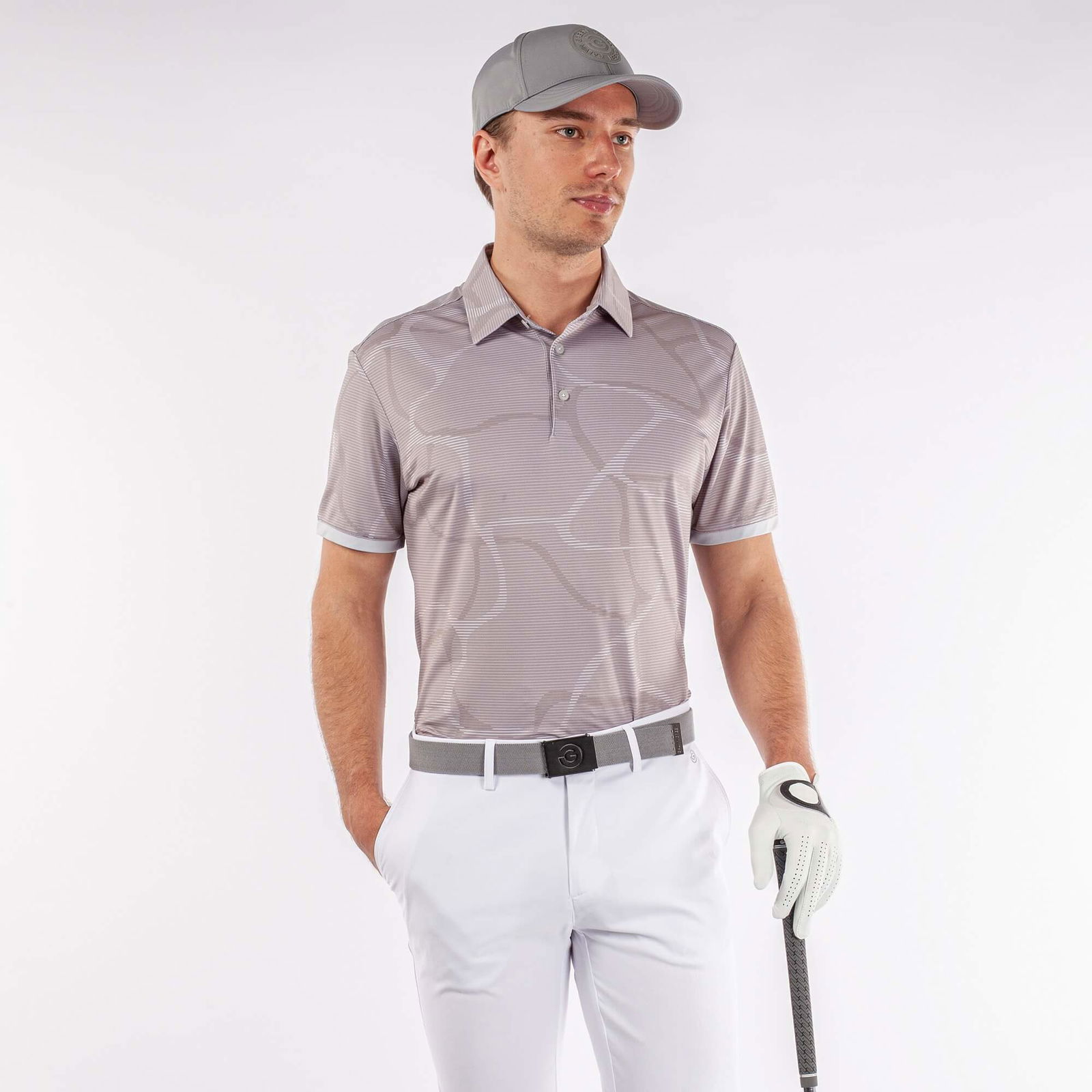 Galvin Green Markos Ventil8 Plus Polo Shirt Cool Grey/White ...