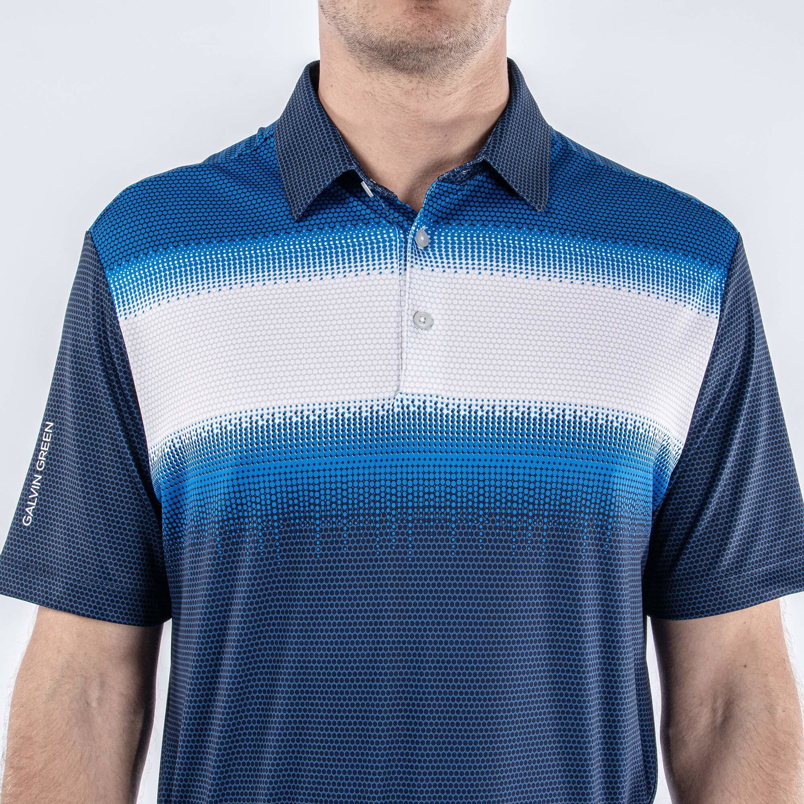 Galvin Green Mo Ventil8 Plus Polo Shirt Navy/White/Blue | Scottsdale Golf